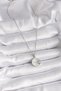 316l Steel Silver Color Chain White Pearlescent Sunset Model Women's Necklace - 2