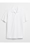 Men's White Pique Polo Neck T-Shirt - 3