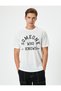 Cotton Regular Fit - Slogan Printed Short Sleeve Crew Neck T-Shirt - 3