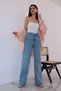 By-1240 Penolope Women's Mund Natural Wide Leg Jeans Stone High Waist Boyfriend Loose Denim Pants - 2