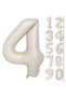 Foil Balloon Number 4 Helium Balloon 76 Cm Cream Color - 4 Year Balloon - Birthday Party Set Supplies - 3