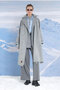 Short Double-Breasted Coat Gray Melange - 4