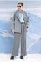 Short Double-Breasted Coat Gray Melange - 3