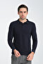 Men's Regular Fit Polo Collar Basic Sweatshirt with Drop Knit - 5
