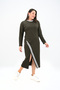 Women's Plus Size Double Stripe Detail Long Dress 5279-25 - 4