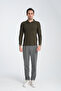 Men's Regular Fit Polo Collar Basic Sweatshirt with Drop Knit - 2