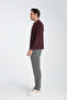 Men's Regular Fit Polo Collar Basic Sweatshirt with Drop Knit - 3