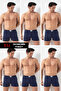 6 Pack Cotton Men's Curled Waist Opened Boxer 2302