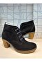 Decolite Boots Women's Navy Blue Suede Warm Lining Genuine Leather Style Chunky Heel Daily Boots - 2