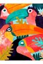 Barcelona Collection Multicolored Toucan Parrots Patterned Modern Decorative Carpet Barcelona69 - 5