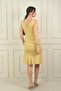 Women's Double Breasted Lapel Lined Front Draped Front Flounce Satin Short Dress - 4