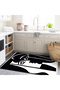 Barcelona Collection Black and White Abstract Patterned Modern Decorative Rug barcelona66 - 3