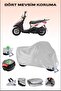 Rear Bag and Lock Compatible Grey Motorcycle Tarpaulin for Yamaha Cygnus Rs, Secure