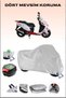 Rear Bag and Lock Compatible Grey Motorcycle Tarpaulin for Arora Ar 150 T8-H Joker, Secure