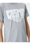 Slogan Printed T-Shirt Slim Fit Crew Neck Short Sleeve - 5