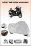 Rear Bag and Lock Compatible Grey Motorcycle Tarpaulin for Piaggio X9 500, Secure