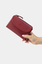 2813 Genuine Leather Medium Size Women's Wallet Flother Claret Red - 2