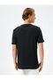 Crew Neck Slogan Printed Cotton T-Shirt - 4