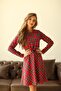Red Plaid Flared Dress Mother Daughter Combination (Single for Sale)