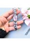 Women's Pink Wrist Watch with Cutout Stones