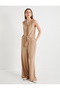 Palazzo Pants Silvery Pleated High Waist Unlined Semi Sheer - 2