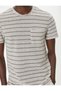 Striped T-shirt Pocket Detailed Crew Neck Short Sleeve - 5