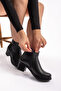 Black Genuine Leather Cold-Proof, Non-Slip Sole Boots, Extra Comfortable Sole and Soft Women's Boots - 2