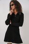 15907 Women's Polo Neck Sweater Skirt Knitwear Double Set - Black - 3