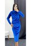 Women's Drawstring Midi Length Velvet Dress
