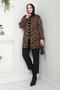 Women's Leopard Patterned Knitwear Cardigan - 3