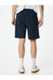 Bermuda Shorts with Elastic Waist, Pocket Detail, Piping - 4