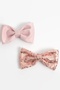 Pudra Pens Buckle Set of 2 - Sequined Matte Satin Bow Set - 2