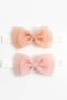Dalya Organza Bow Design Baby Bandana Set of 2 Powder, Salmon - 0-24 Months