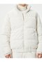 Puffer Jacket Velvet Look Stand Collar Zippered Pocket - 6