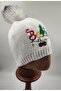 White Embroidered Christmas Beret - 3