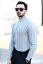 John Borners Men's Half Turtleneck Ribbed Knitwear Gray 100% Micro Flame - 1046 - 6