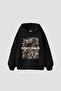 Stay Wild Leopard Printed Oversize Unisex Premium Black Hoodie