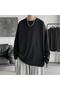 Plain Black Thin Fabric Oversize Unisex Long Sleeve
