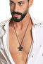 Men's Black Oxide Finish Oilcloth Icon Necklace