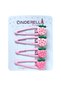 4-Piece Strawberry Snap Hair Clip Set for Girls Pink - Soft Snap Baby Hair Clip Snap Clip