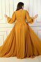 Front-Tied Wired Lined Long Chiffon Dress - 4