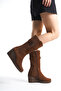 Genuine Leather Wide Calf Women's Long Boots, Sizes 34-35 to 41-42 - 4