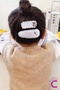 10-Piece Smile Love Girl's Clamp Buckle Set Beige White - Plush Knit Snap Hair Clip with Floral Teddy Bear - 2