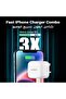 شاحن حائط بمنفذ USB-C بقوة 20 وات مع كابل USB-C إلى كابل Lightning بطول 1 متر - أبيض - 2