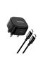 شاحن حائط سريع بمنفذ PD USB-C وكابل USB-C بقوة 25 وات - أسود