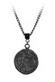 Men's Black Oxide Plated Spiritual Symbol Pendant Necklace - 7