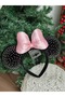 Disney Minnie Mouse Ear Crown - Pink Bow, Rhinestone and Velvet Satin - 4
