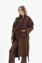 Brown Stamp Coat Oversize Standard Size 36-46 Below Knee Pocket Comfortable Fit with Belt - 4