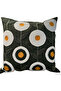 Green Floral Patterned Punch Throw Pillow