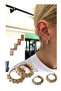 Gold Color Serrated Hoop Earrings (Pair)